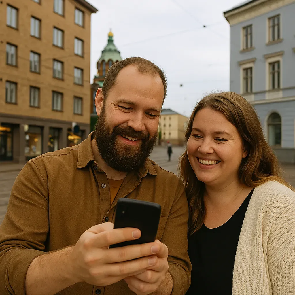 Mobiilisovellus voi parantaa asiakaskokemusta ja saada ihmiset hymyilemään, kuten kuvassa